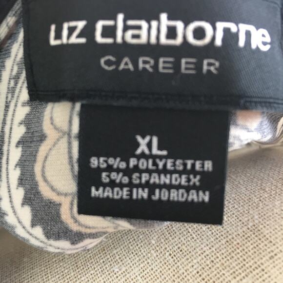 Liz Claiborne Career Grommet Tank Black Paisley XL - Picture 12 of 13